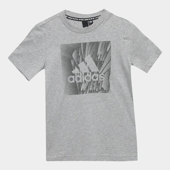 Camiseta Infantil Adidas Yb Mh Box Manga Curta Masculina - Cinza Menor preço em Camiseta Infantil Adidas Yb Mh Box Manga Curta Masculina - Cinza