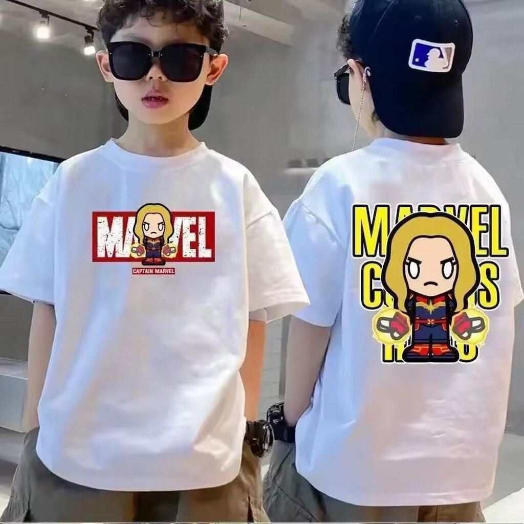 Camiseta Infantil Capitã Marvel Filme Marvel Comics