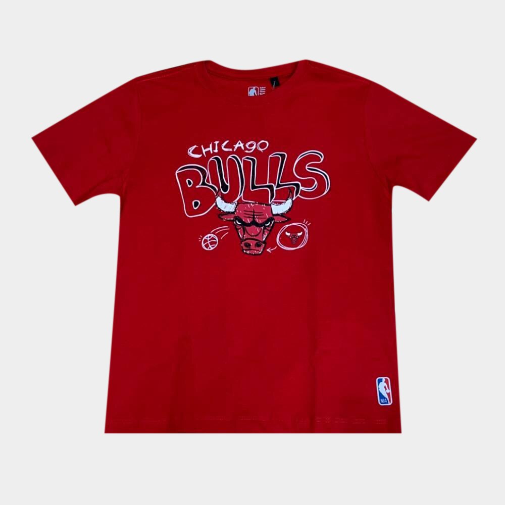 Camiseta Infantil Chicago Bulss NBA Scribble Menino