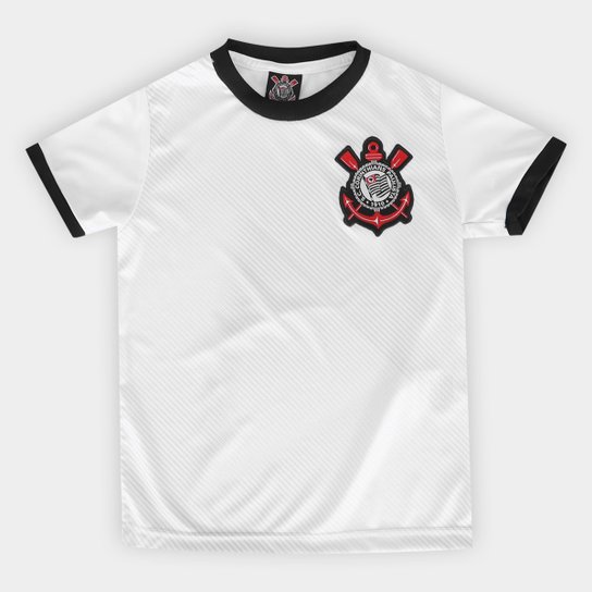 Camiseta Infantil Corinthians Beacon Unissex - Branco+Preto Menor preço em Camiseta Infantil Corinthians Beacon Unissex - Branco+Preto