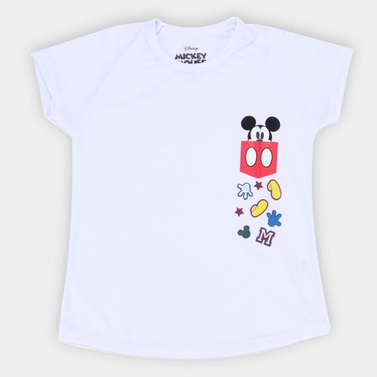 Camiseta Infantil Disney Mickey Pocket Masculina - Branco