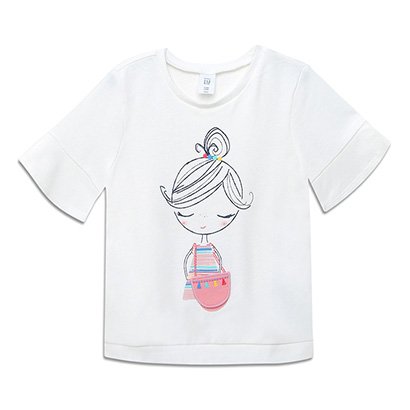 Camiseta Infantil GAP Monkey Purse Feminina - Feminino