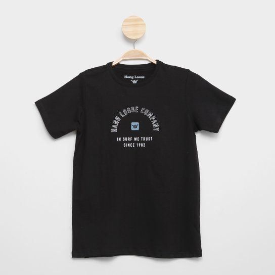 Camiseta Infantil Hang Loose Silk Clean Menino - Preto Menor preço em Camiseta Infantil Hang Loose Silk Clean Menino - Preto