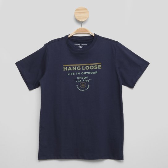 Camiseta Infantil Hang Loose Silk Enjoy The Ride Menino - Marinho Menor preço em Camiseta Infantil Hang Loose Silk Enjoy The Ride Menino - Marinho