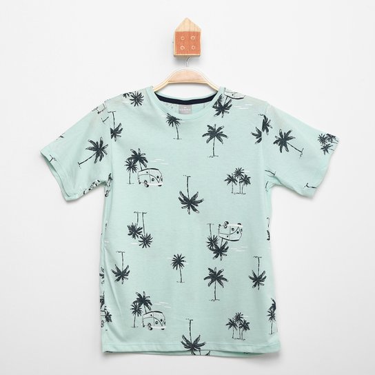 Camiseta Infantil Hering Estampada Masculina - Verde claro Menor preço em Camiseta Infantil Hering Estampada Masculina - Verde claro