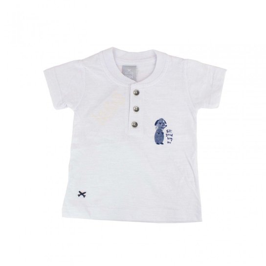 Camiseta Infantil Hering Kids Menino 5cbrn0a10 - Branco Menor preço em Camiseta Infantil Hering Kids Menino 5cbrn0a10 - Branco