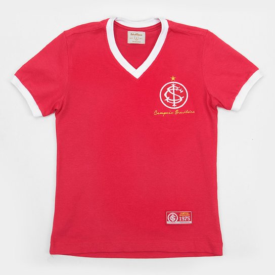 Camiseta Infantil Internacional Retro Mania 1975 - Vermelho Menor preço em Camiseta Infantil Internacional Retro Mania 1975 - Vermelho