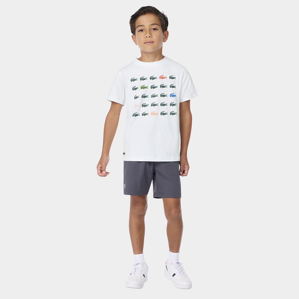 Camiseta Infantil Lacoste Croc Grid Menino - 6