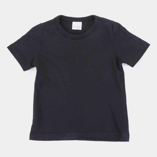 Camiseta Infantil Malwee Básica Lisa Masculina - Preto Menor preço em Camiseta Infantil Malwee Básica Lisa Masculina - Preto