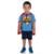 Camiseta Infantil Manga Curta Com Capa.  Super Hero - Gueda - Azul