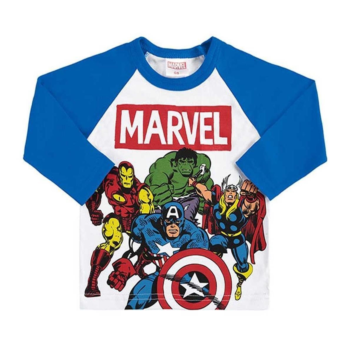 camiseta manga longa marvel