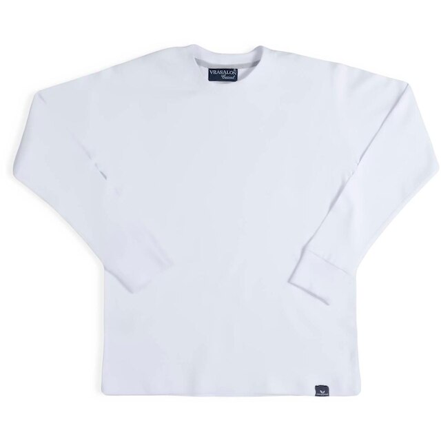Camiseta Infantil Manga Longa Menino Básica Algodão Branca
