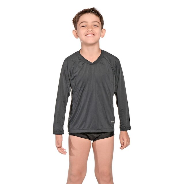 Camiseta Infantil Manga Longa UV 50+ Preto