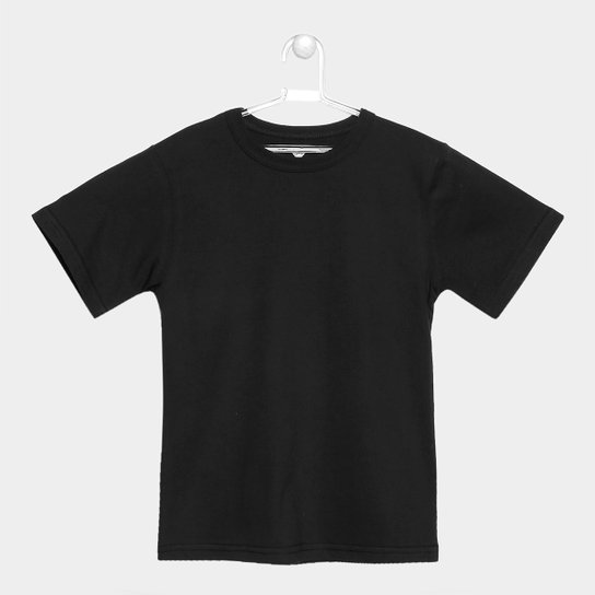 Camiseta Infantil Marlan Básica Masculina - Preto Menor preço em Camiseta Infantil Marlan Básica Masculina - Preto