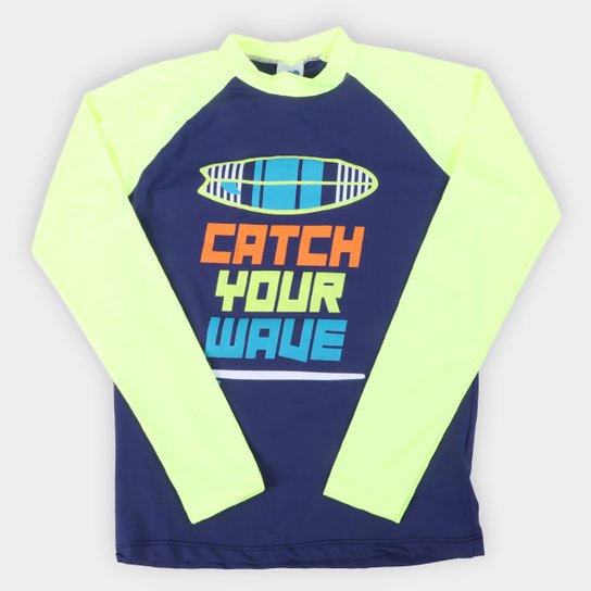 Camiseta Infantil Marlan Estampada Manga Longa UV 50 + Masculina - Marinho Menor preço em Camiseta Infantil Marlan Estampada Manga Longa UV 50 + Masculina - Marinho