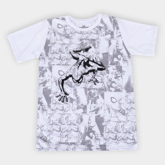 Camiseta Infantil Marvel Spider Man Masculina - Branco