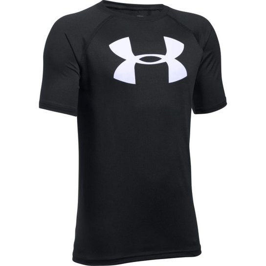 Camiseta Infantil Masculina de Treino Under Armour Tech Big logo Camiseta Under Armour Tech Big Logo - Preto+Branco Menor preço em Camiseta Infantil Masculina de Treino Under Armour Tech Big logo Camiseta Under Armour Tech Big Logo - Preto+Branco