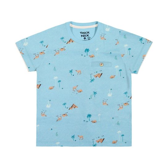 Camiseta Infantil Masculina Deserto Trick Nick Azul - Azul Menor preço em Camiseta Infantil Masculina Deserto Trick Nick Azul - Azul