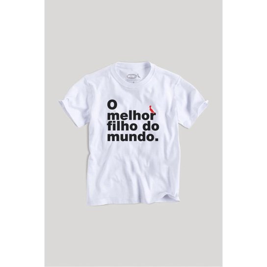Camiseta Infantil Melhor Filho Reserva Mini Masculina - Branco
