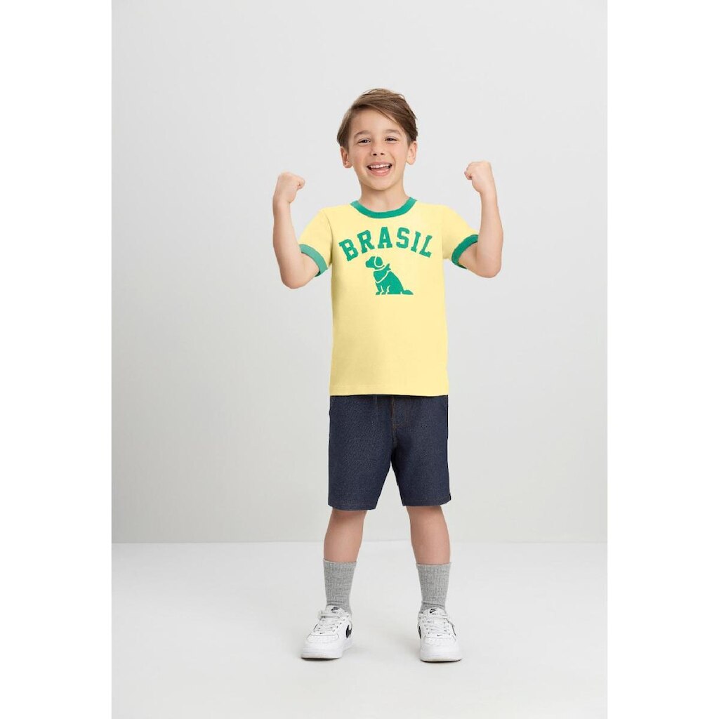 Camiseta Infantil Menino em Meia Malha Brasil