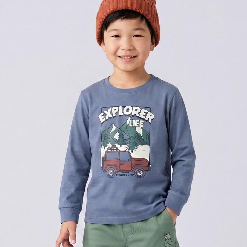 Camiseta Infantil Menino Manga Longa Explorer Upalôo