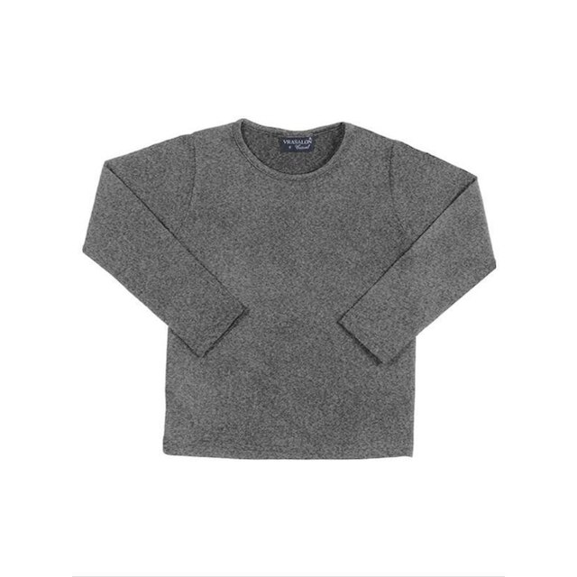 Camiseta Infantil Menino Mangas Longas Térmica Com Encaixe Dedo Cinza Tam 1 a 12 - Vrasalon