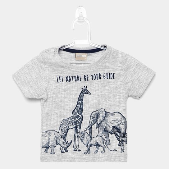 Camiseta Infantil Milon Flamê Masculina - Mescla Menor preço em Camiseta Infantil Milon Flamê Masculina - Mescla