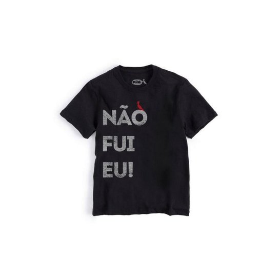 Camiseta Infantil Nao Fui Eu Conforto Reserva Mini - Preto Menor preço em Camiseta Infantil Nao Fui Eu Conforto Reserva Mini - Preto