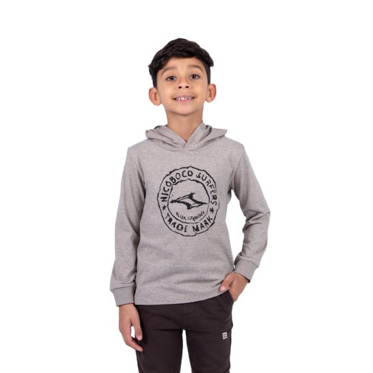 Camiseta Infantil Nicoboco Especial Backe Manga Longa Menino - Bege Menor preço em Camiseta Infantil Nicoboco Especial Backe Manga Longa Menino - Bege