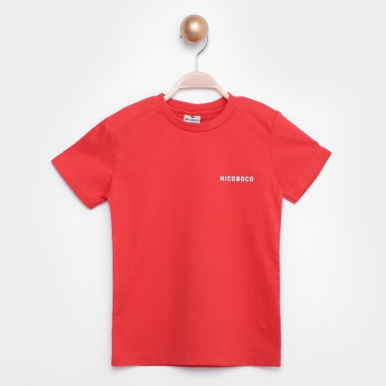 Camiseta Infantil Nicoboco Hasselt Masculina - Vermelho Menor preço em Camiseta Infantil Nicoboco Hasselt Masculina - Vermelho