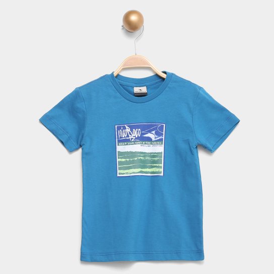 Camiseta Infantil Nicoboco Medina Masculina - Azul Menor preço em Camiseta Infantil Nicoboco Medina Masculina - Azul