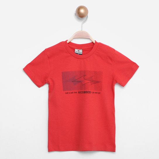 Camiseta Infantil Nicoboco Verviers Masculina - Vermelho Menor preço em Camiseta Infantil Nicoboco Verviers Masculina - Vermelho