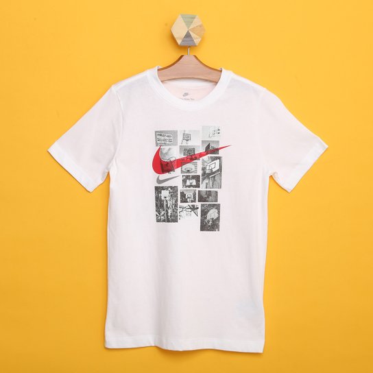 Camiseta Infantil Nike Ball Asbury Menino - Branco Menor preço em Camiseta Infantil Nike Ball Asbury Menino - Branco