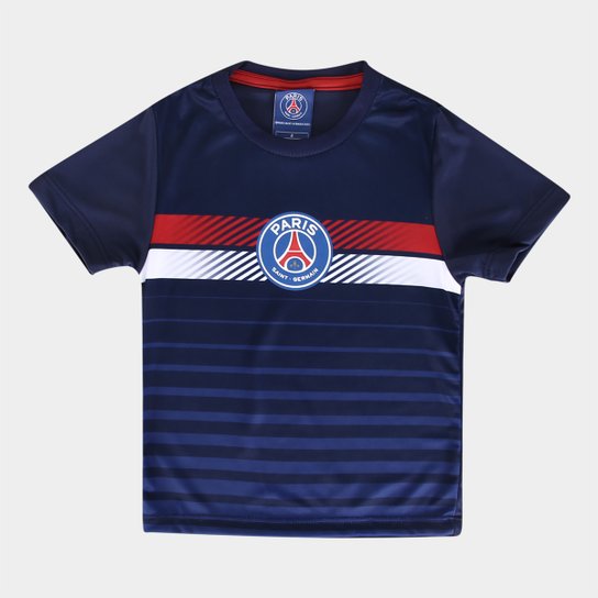 Camiseta Infantil Paris Saint-Germain Braziline Unissex - Marinho Menor preço em Camiseta Infantil Paris Saint-Germain Braziline Unissex - Marinho