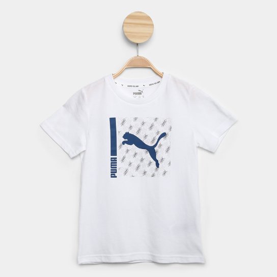 Camiseta Infantil Puma Active Sports Masculino - Branco Menor preço em Camiseta Infantil Puma Active Sports Masculino - Branco