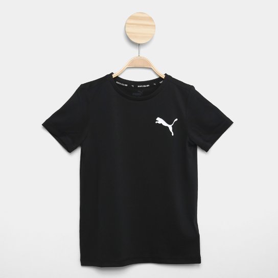 Camiseta Infantil Puma Small Logo Menino Preto Netshoes