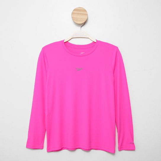 Camiseta Infantil Speedo Manga Longa Proteção UV - Rosa Escuro Menor preço em Camiseta Infantil Speedo Manga Longa Proteção UV - Rosa Escuro