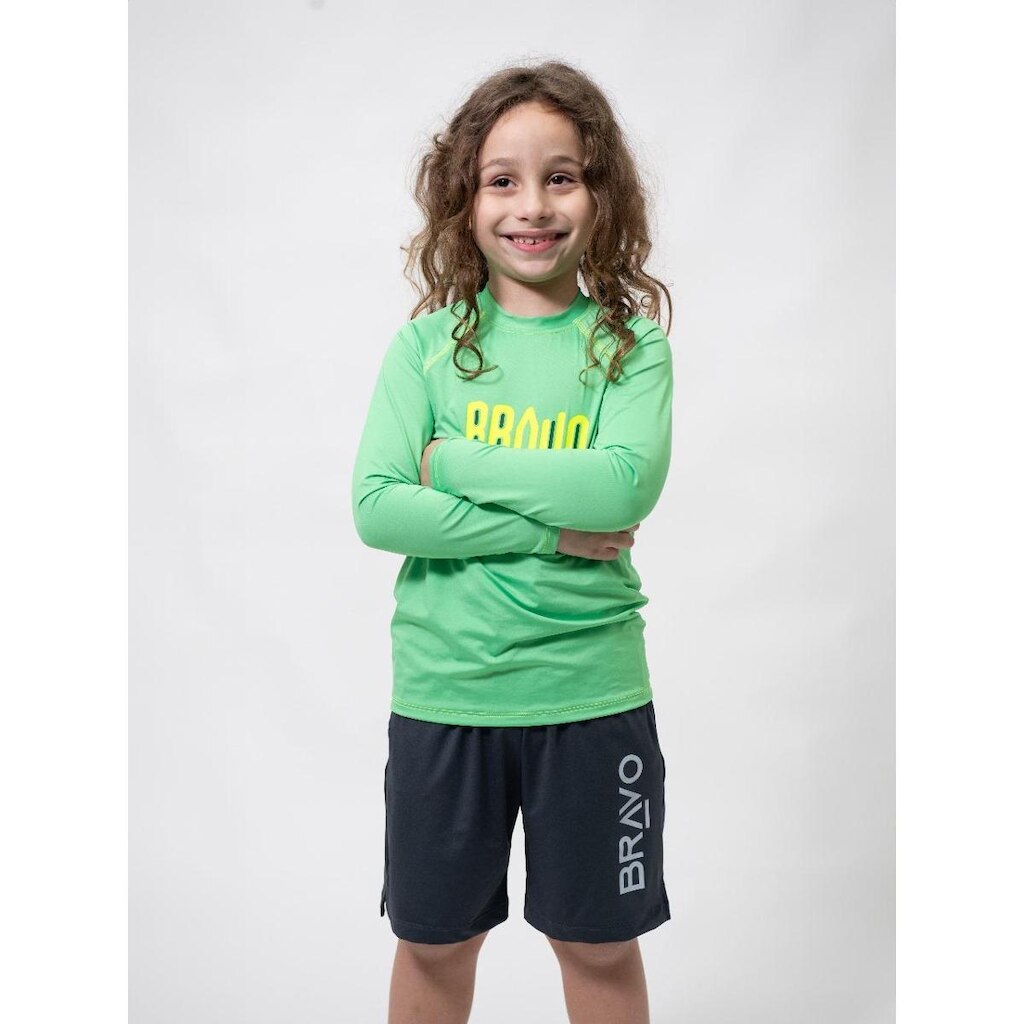 Camiseta Infantil Sunsafe Kids Manga Longa Verde
