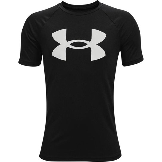 Camiseta Infantil Under Armour Tech Big Logo - Preto+Branco Menor preço em Camiseta Infantil Under Armour Tech Big Logo - Preto+Branco