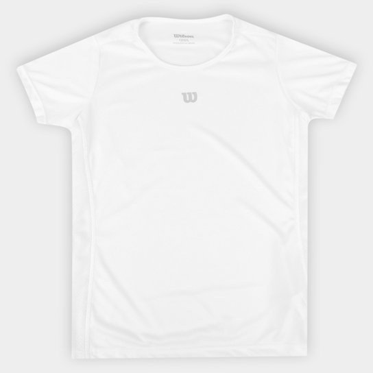 Camiseta Infantil Wilson Core Feminina - Branco Menor preço em Camiseta Infantil Wilson Core Feminina - Branco