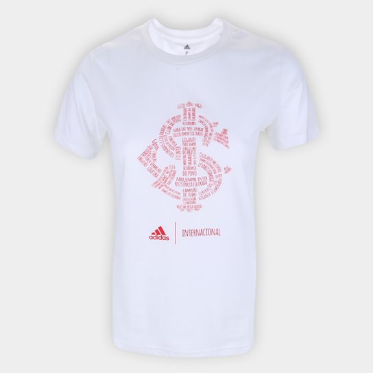 Camiseta Internacional Adidas Blank Feminina - Branco Menor preço em Camiseta Internacional Adidas Blank Feminina - Branco