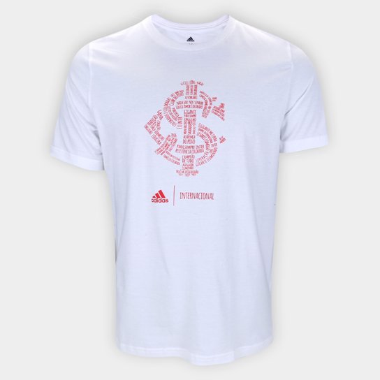 Camiseta Internacional Adidas Blank Masculina - Branco Menor preço em Camiseta Internacional Adidas Blank Masculina - Branco