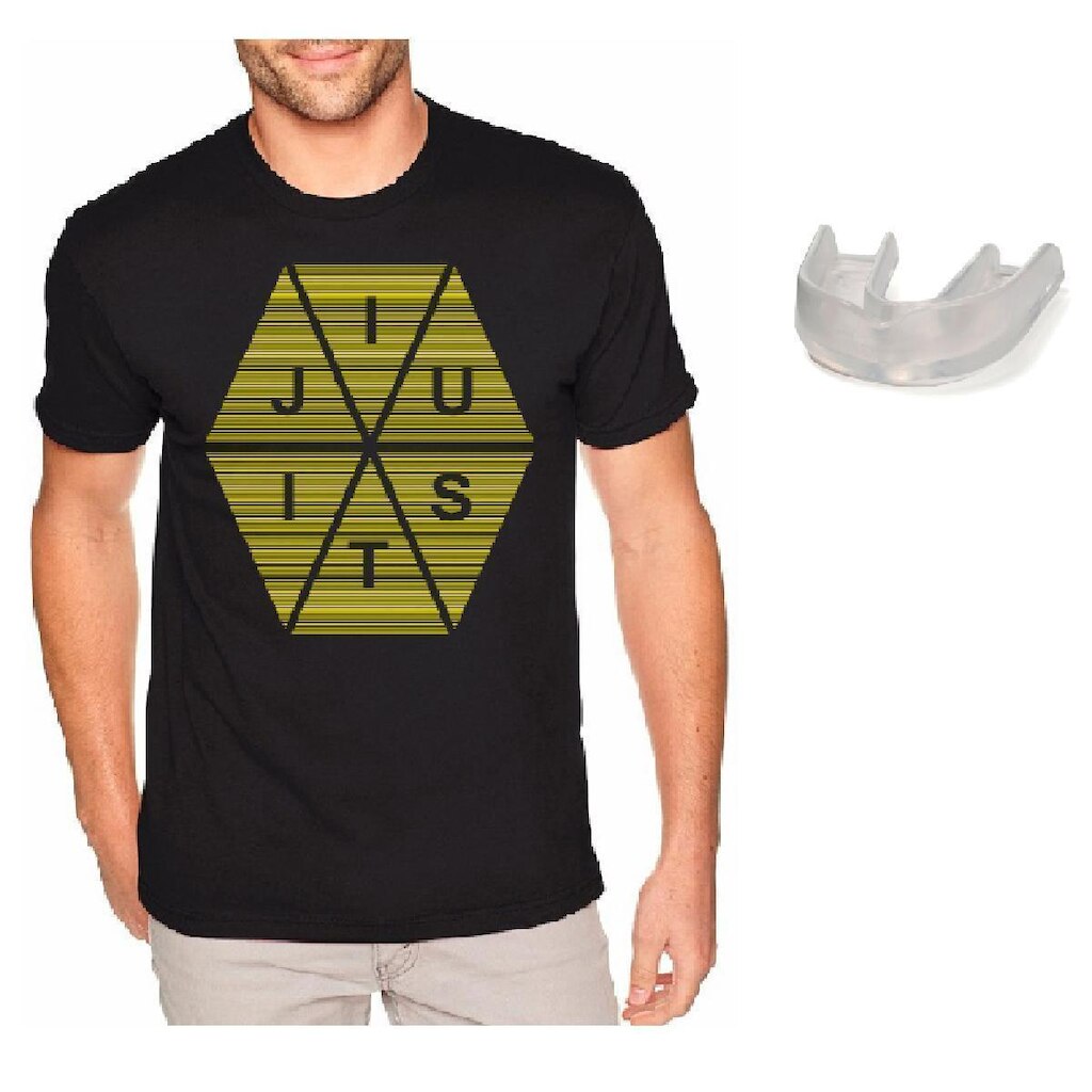 Camiseta Jiu Jitsu Camisa MMA 100% Algodão + Protetor Bucal