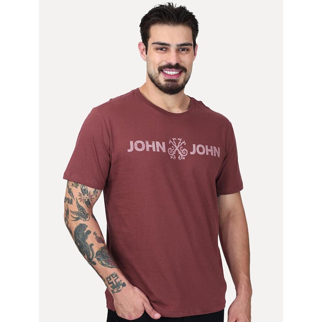 Camiseta John John Masculina Fit Basic Vinho 42.54.7243 21