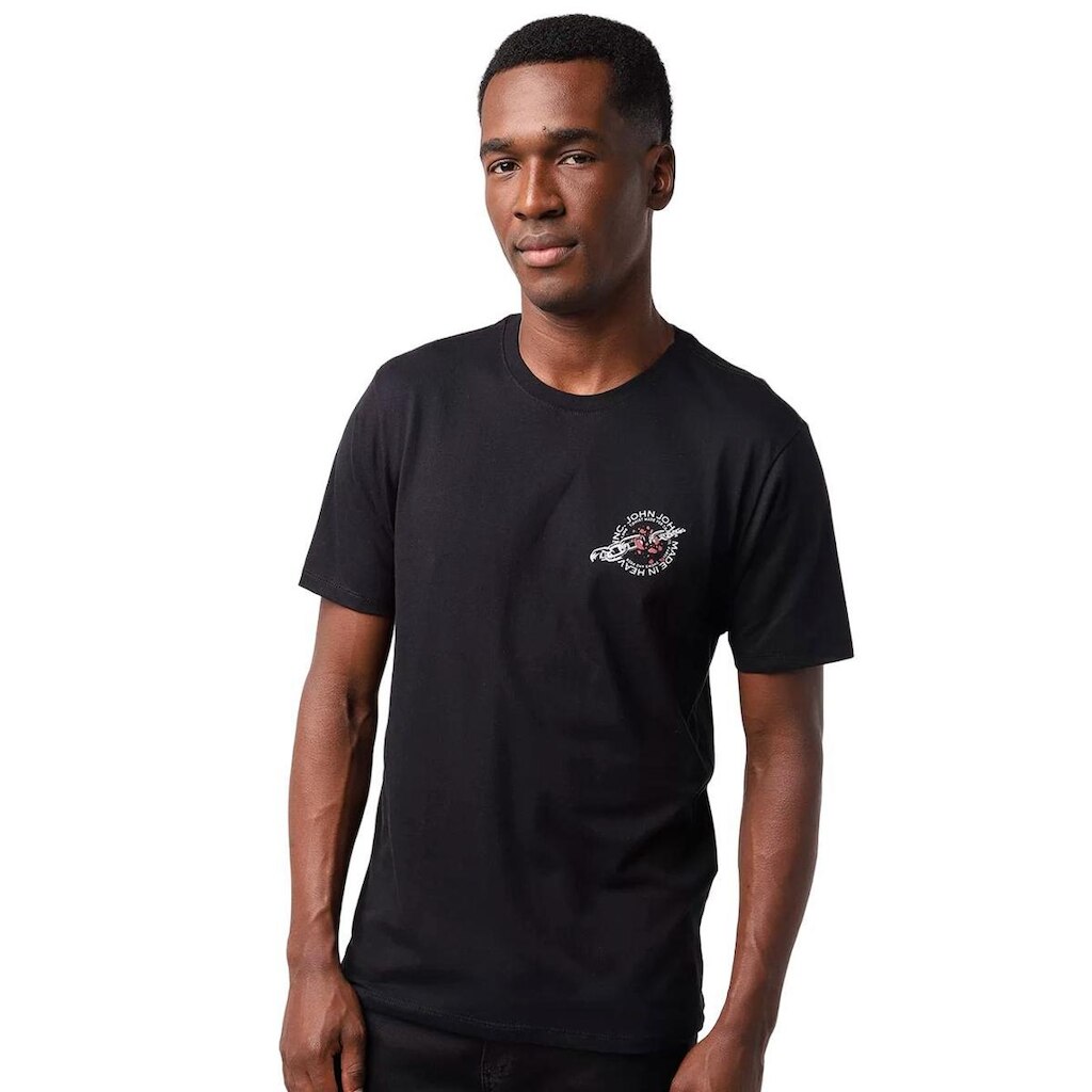 Camiseta John John Masculina Regular Chains Black Preta