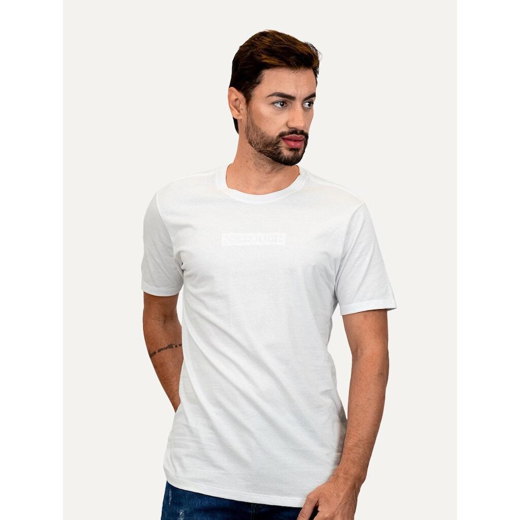 Camiseta John John Masculina Regular Embossed White Branca