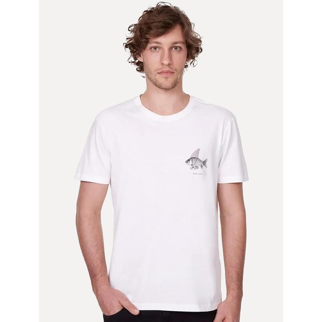 Camiseta John John Masculina Regular Fin Fish Off-White
