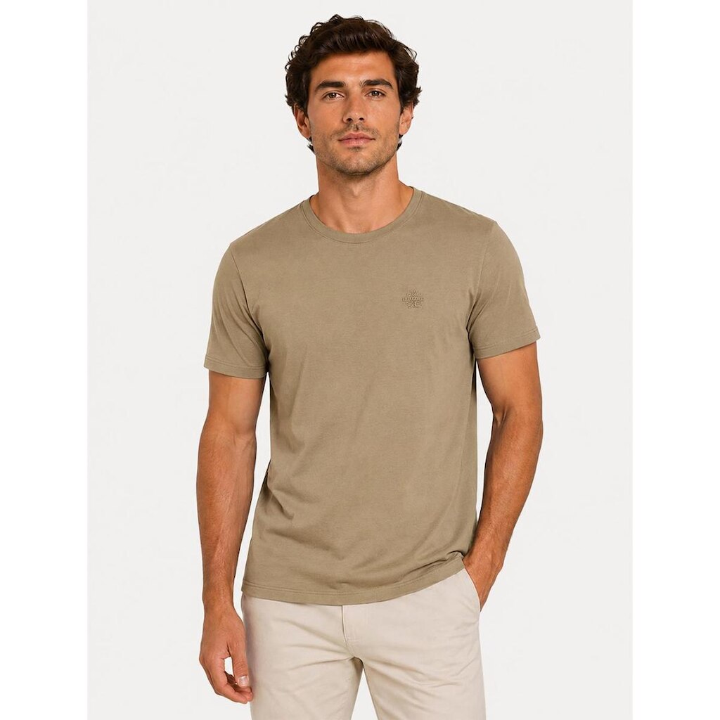 Camiseta John John Masculina Regular Fit Light Transfer Cáqui