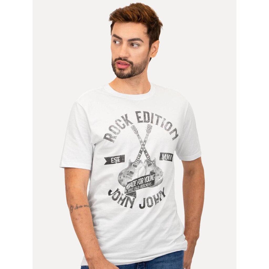 Camiseta John John Masculina Regular Guitar Young Branca