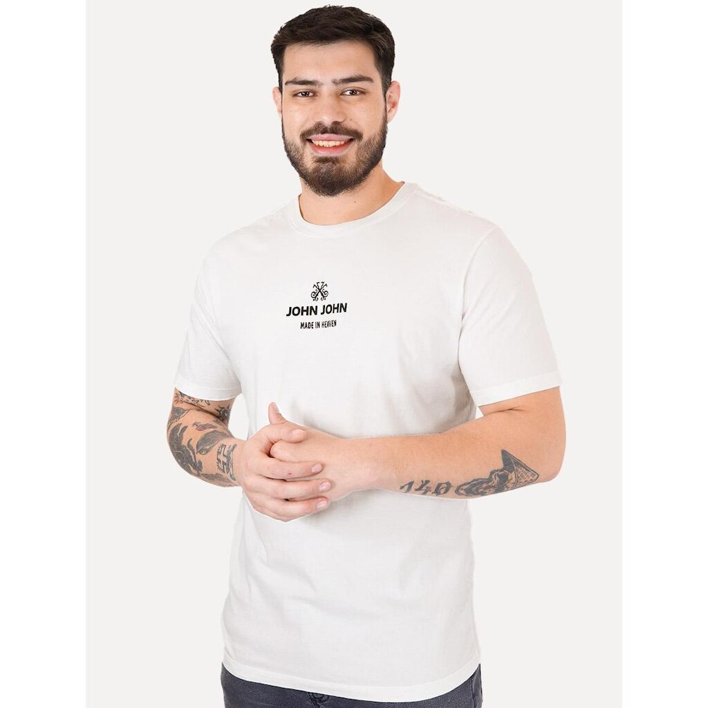 Camiseta John John Masculina Regular Industry Co. Off White